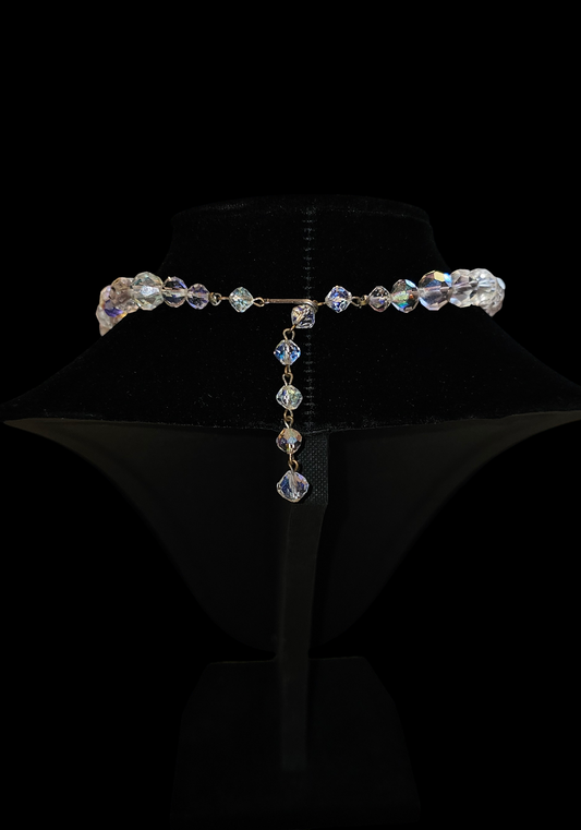 16" Clear Faceted Crystal Necklace